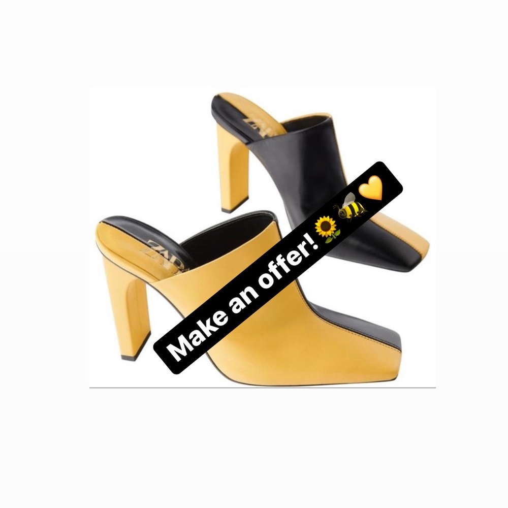 Zara yellow/ black shoes